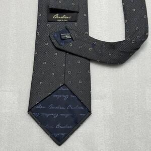 Corneliani Mens RARE Silk Wool Tie Necktie Gray Geometric Luxury Made in Italy